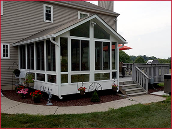 Sunroom and Deck with Stairs